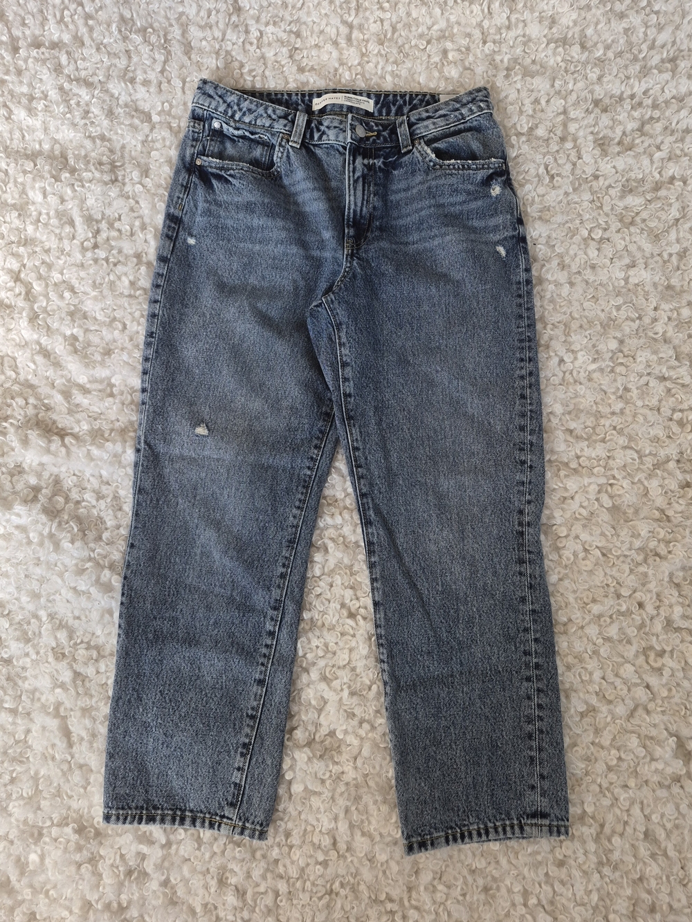 Denver Hayes High Rise Straight Crop Denim Jeans Blue 6 Classic Casual 80's Y2K - Picture 2 of 11